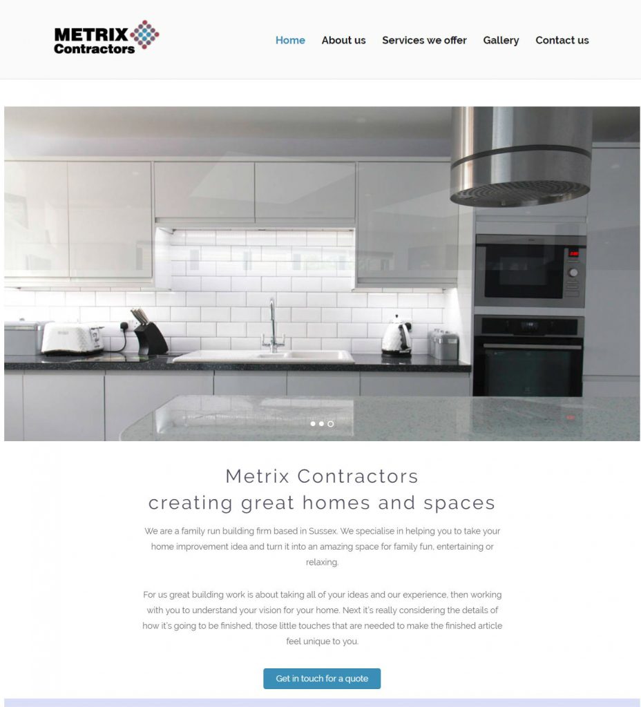 Metrix Contractors Homepage